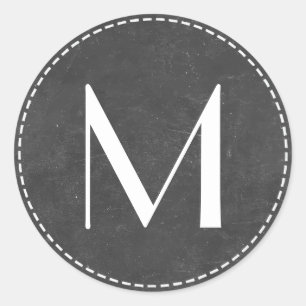 Adesivo Vintage Monograma Chalkboard Weding Favor Stickers