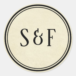 Adesivo Vintage Monograma Envelope Selo