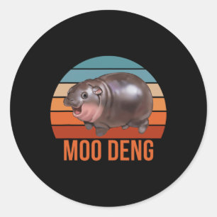 Adesivo Vintage Moodeng Hippo Familiar Ba