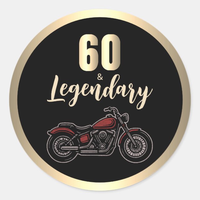 Adesivo Vintage Motorcycle 60th Birthday Bike  (Frente)
