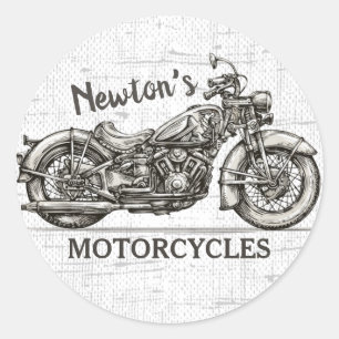Adesivo Vintage Motorcycle Personalized NAME Garage