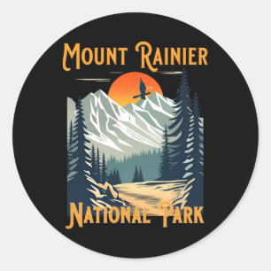 Adesivo Vintage Mount Rainier Parque Nacional Lembrança Ca