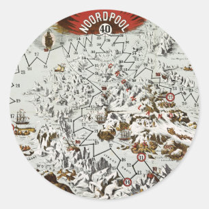 Adesivo Vintage - Mundo Antigo de Mapa Antiquado do Polo N