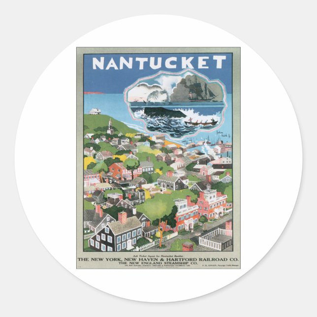 Adesivo Vintage Nantucket Massachusetts (Frente)