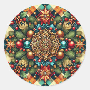 Adesivo Vintage/Natal colorido clássico