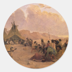 Adesivo Vintage Nativo Americano, Dança da Medicina por Ea