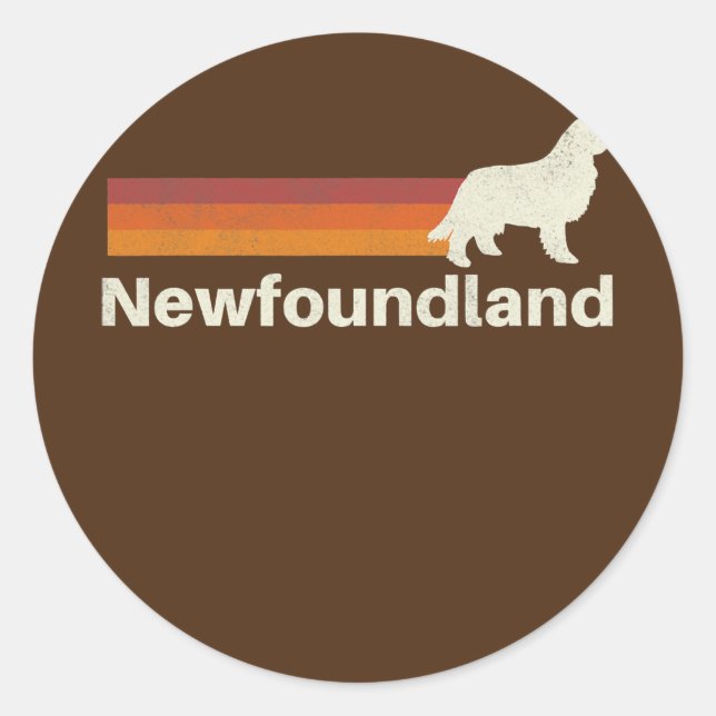 Adesivo Vintage Newfoundland Retro Mom Dad Dog  (Frente)