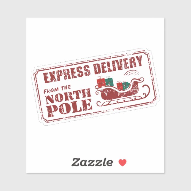 Adesivo Vintage North Pole Express Delivery Stamp (Folha)