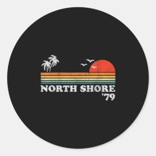 Adesivo Vintage North Shore Hawaii Beach Retro Surfing 70s