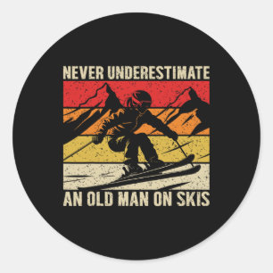Adesivo Vintage Nunca Subestime Um Homem Velho De Esqui Di