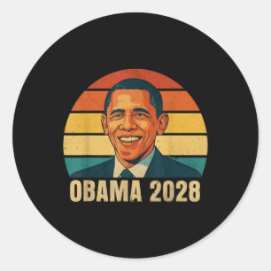 Adesivo Vintage Obama 2028 Engraçado Eleição Política Patr