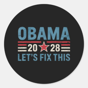 Adesivo Vintage Obama 2028 Engraçado Eleição Política Patr