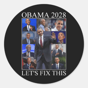 Adesivo Vintage Obama 2028 Engraçado Eleição Política Patr