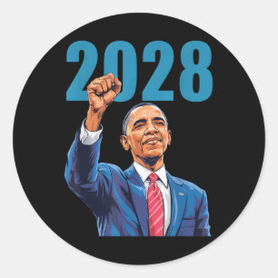 Adesivo Vintage Obama 2028 Engraçado Eleição Política Patr