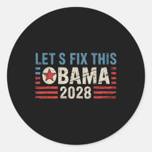Adesivo Vintage Obama 2028 Engraçado Eleição Política Patr