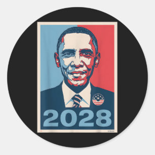 Adesivo Vintage Obama 2028 Engraçado Eleição Política Patr