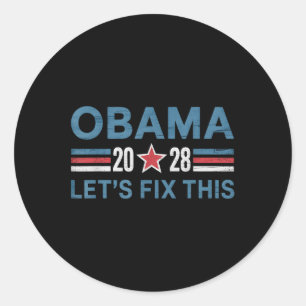 Adesivo Vintage Obama 2028 Engraçado Eleição Política Patr