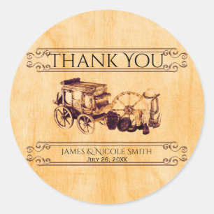 Adesivo Vintage Ocidental Vintage Elegante Weding Favor St