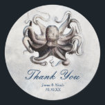 Adesivo Vintage Octopus Beach Wedding Elegant Sticker<br><div class="desc">Vintage Octopus Beach Wedding Elegant Sticker. Personalizar com qualquer texto. Itens correspondentes disponíveis.</div>