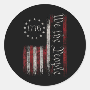 Adesivo Vintage Old American Flag Patriótico 1776 Nós Somo