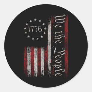 Adesivo Vintage Old American Flag Patriótico 1776 Nós Somo