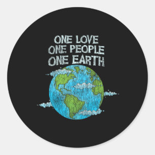 Adesivo Vintage One Love One Pessoas Planet Climate Change