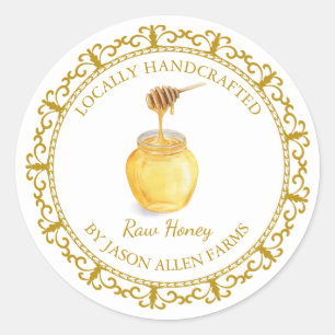 Adesivo Vintage Organic Honey Label l White