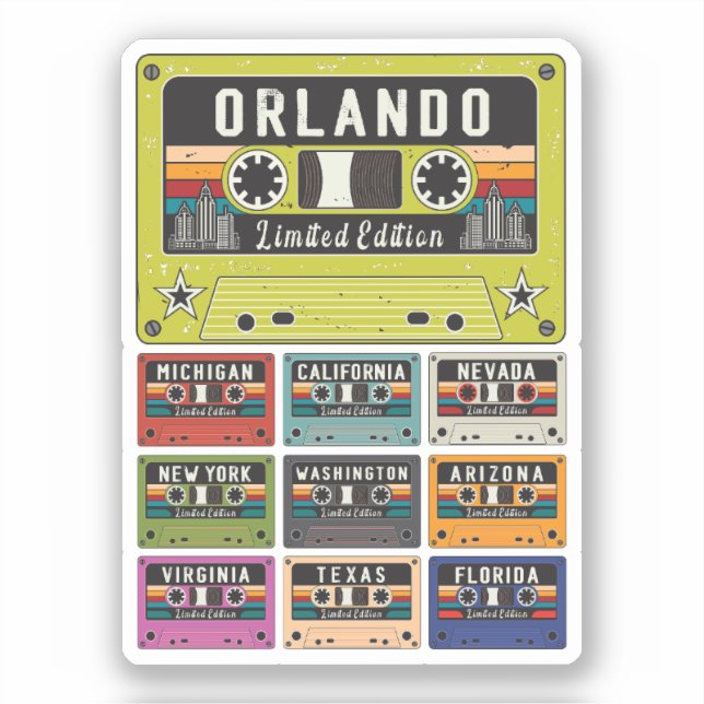 Adesivo Vintage Orlando City viagem (Frente)