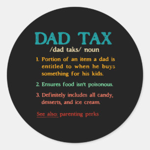 Adesivo Vintage Pai Tax Definition Funny Dia de os pais Ma