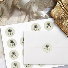 Adesivo Vintage Palm Monogrammed Wedding