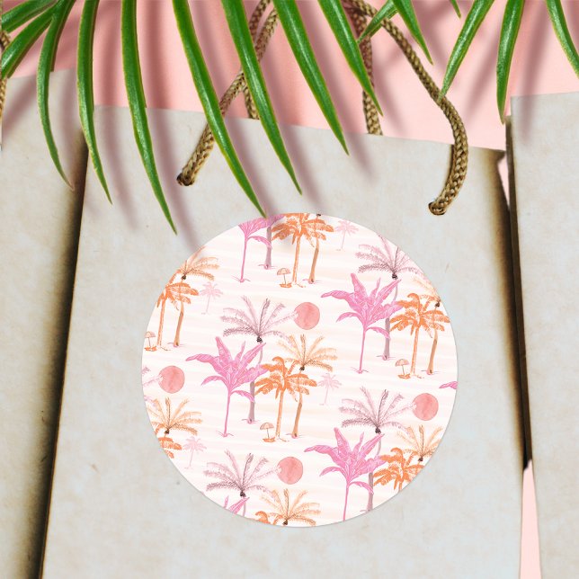 Adesivo Vintage Palm Tree Casamento Tropical (Criador carregado)