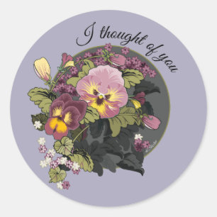 Adesivo Vintage Pansies Nostalgic Floral Design