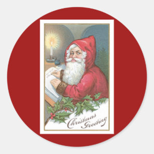 Adesivo Vintage Papai Noel do cumprimento do Natal