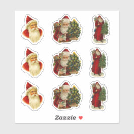 Adesivo Vintage Papais noeis Arranhando Conjunto de Natal