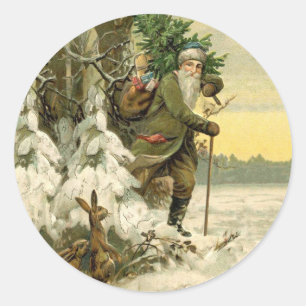 Adesivo Vintage Papais noeis Natal Feriado Vitoriano