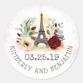 Adesivo Vintage Paris Rosa Dourado Casamento Glitter