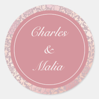 Adesivo Vintage Pastel Pink Silver Floral Casamento