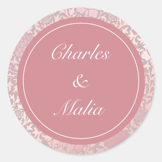 Adesivo Vintage Pastel Pink Silver Floral Casamento (Frente)