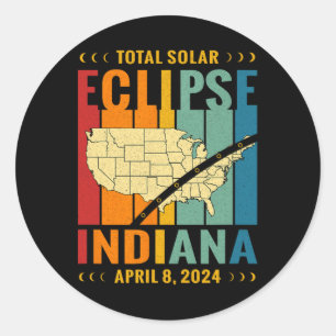 Adesivo Vintage Path Of Totality Solar Eclipse Abril 8 202
