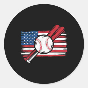 Adesivo Vintage Patriotic Baseball Em 4 De Julho Nos Estad