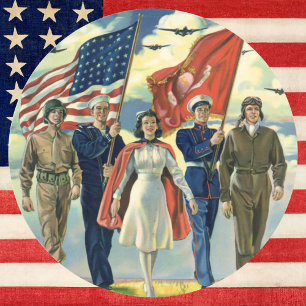 Adesivo Vintage Patriótico, Orgulho de Heros Militares