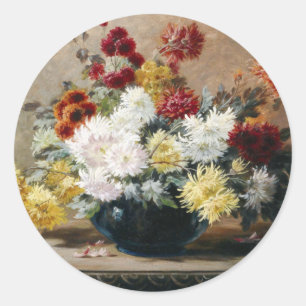 Adesivo Vintage Paul Biva Astern em vase Floral