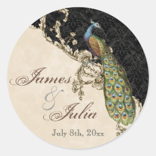 Adesivo Vintage Peacock & Etchings Casamento