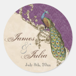 Adesivo Vintage Peacock & Etchings Casamento