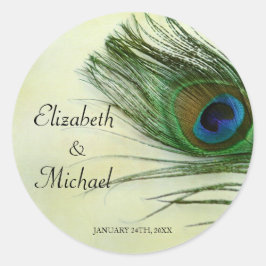 Adesivo Vintage Peacock Feather Round