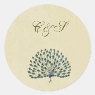 Adesivo Vintage Peacock Weding Stickers