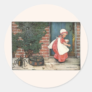 Adesivo Vintage Pequena Miss Muffet Spider Nursery Rhyme