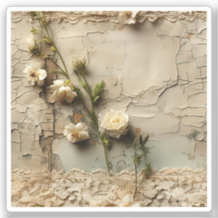 Adesivo Vintage - Pergaminho - Carta de Amor com Flores (3