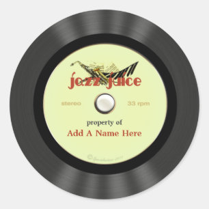 Adesivo Vintage personalizado Jazz Vinyl Record