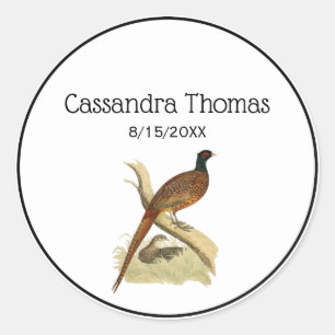 Adesivo Vintage Pheasant na Cor de Desenho da Pássaro do B